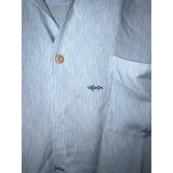 Quiksilver Edition Shirt Mens Size XXLT Comfort Fit Casual Blue Print fish EUC - Picture 5 of 9